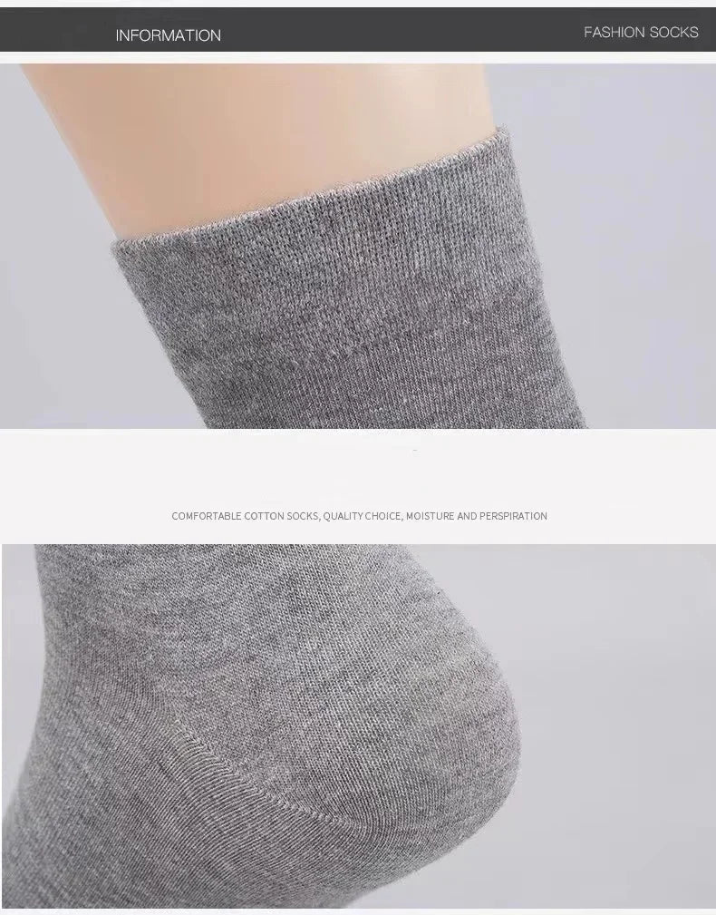 20Pcs/Lot Men's Pure Cotton Socks Plus Size Solid Color Casual Office Business Long Socks Breathable Soft Men's Socks EU39-48