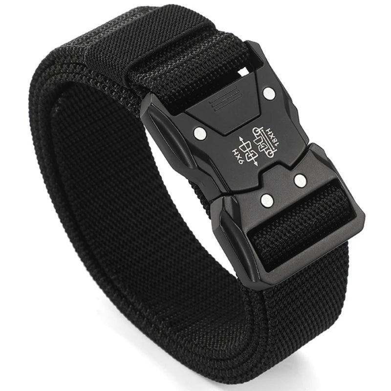 The New Men's 125cm Buckle Belt Nylon Braided Lightweight Breathable Daily Commuter Men's Belt