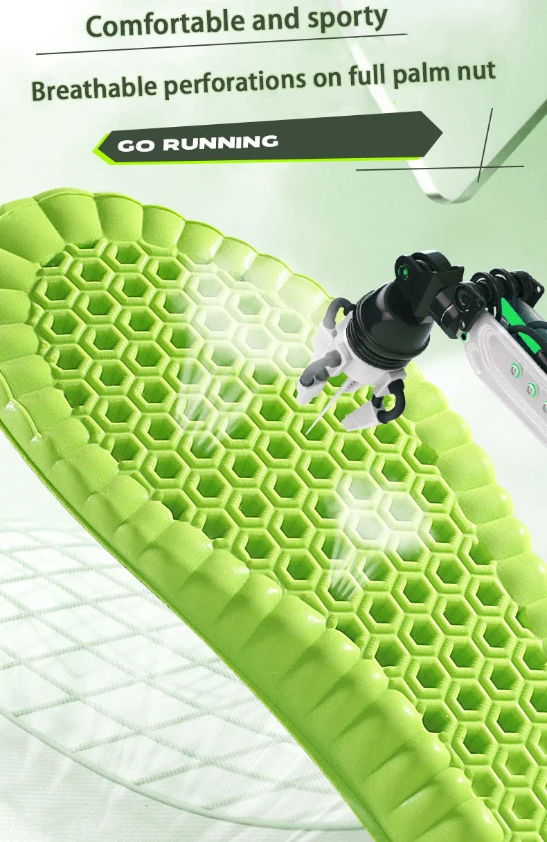 4PCS Soft Elasticity Sole Breathable Comfortable Insoles Men and Women's Sports Shock Absorbing Insole Outdoor Running Insoles