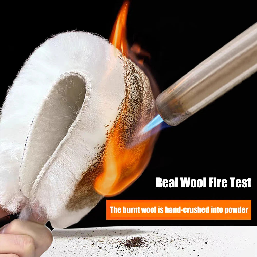 Genuine Sheepskin Fleece Insoles Men Women Winter Thick Cashmere Thermal Real Wool Insoles for Shoes Inner Soles for Snow Boots