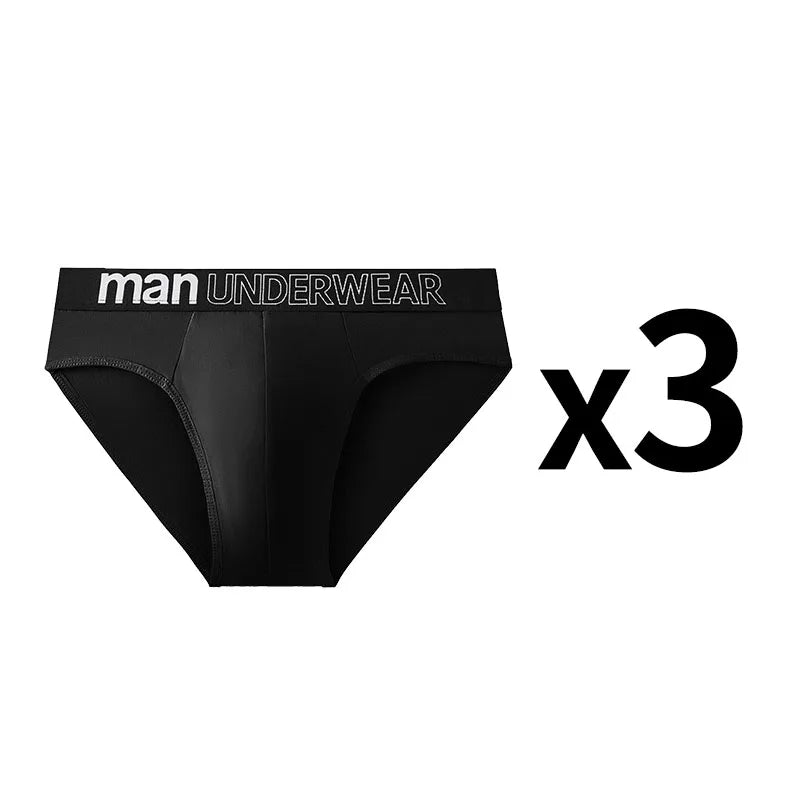3 Pcs/Lot Men's Letter Briefs Underwear Comfortable Panties Shorts Sexy Gifts for Man Underpants