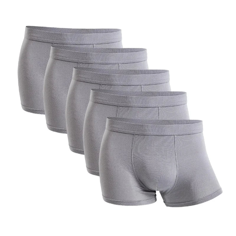 5 Packs Bamboo Boxers Man XL XXL XXXL XXXXL 5XL 6XL Plus Size Underwear Men Flat Feet Gym Shorts Panties Black Underpants Gifts