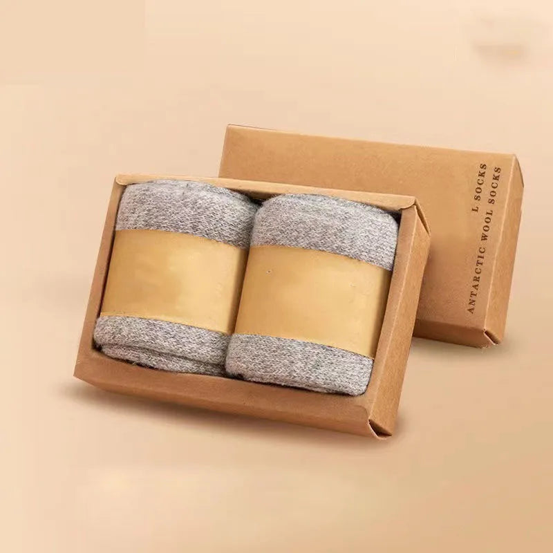 2Pairs/Men's Socks Super Thick Wool High Quality Merino Wool Socks Business Fall Winter Comfortable Mid-leg Socks Large Size Men