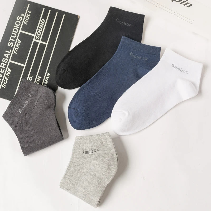 High Quality 10Pairs/Lot Men's Bamboo Fiber Socks Short Casual Breatheable Anti-Bacterial Man Ankle Socks New black busines