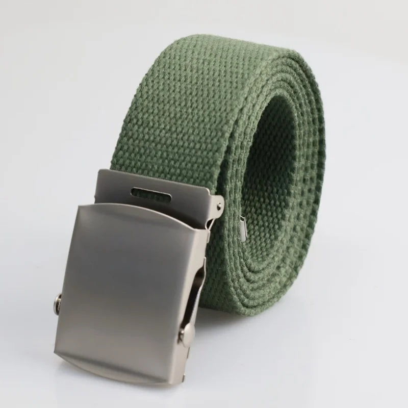New Men's Canvas Belt Outdoor Wear-resistant Breathable Alloy Buckle Unisex Belt Youth Camouflage Sports waistband