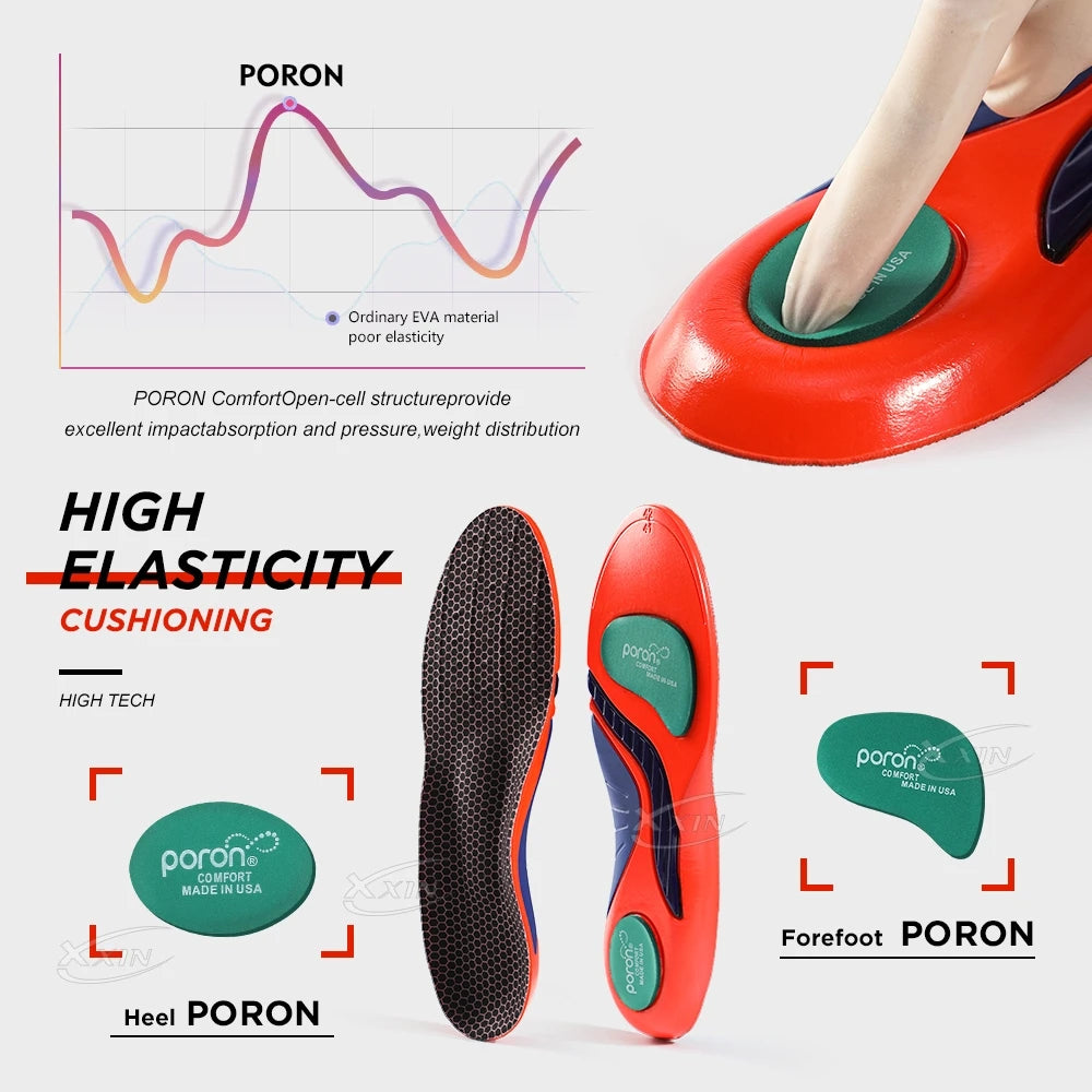 【Xxin】Arch Support Insole Poron Shock Absorption Flat Feet Shoe Pad Heel Pain Relief Size 35-48