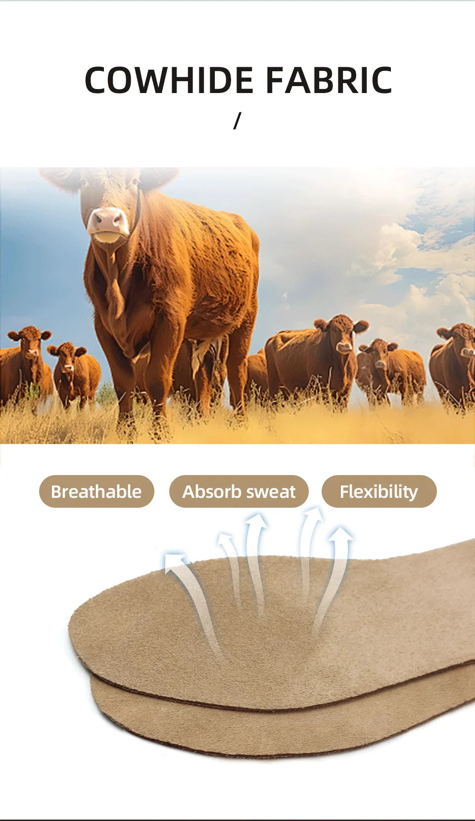 Deodorant Trimmed Cowhide Insoles for Children Shoe Insole Trimmable Men's Sneakers Ankle Boots for Women Sneaker Women's Boot