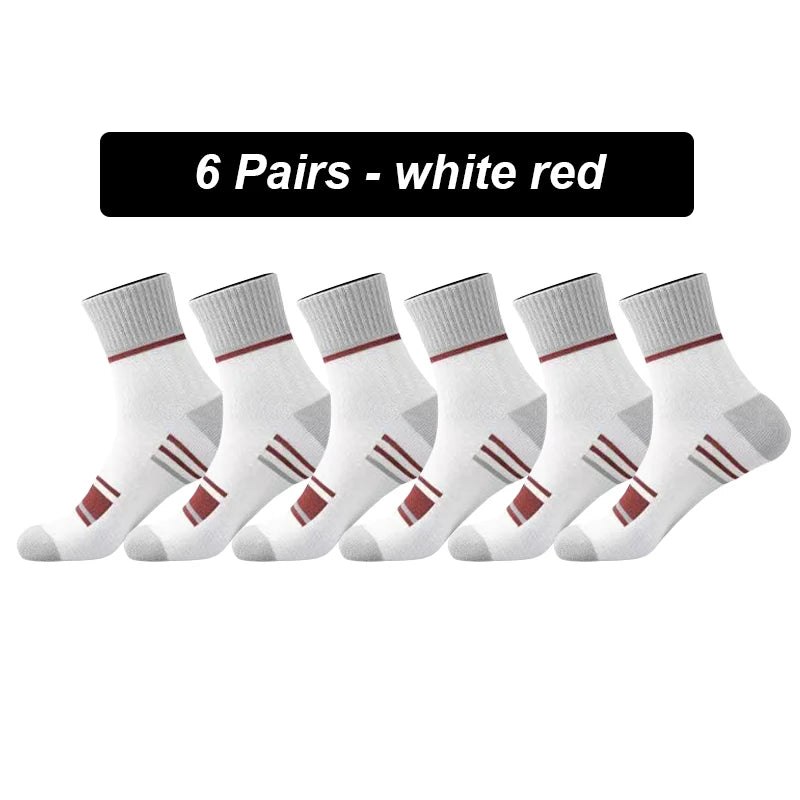 6Pairs Men Socks Breathable Cotton Sports Stockings Men Socks Comfortable Sweat Absorption Deodorant Business Sox High Quality