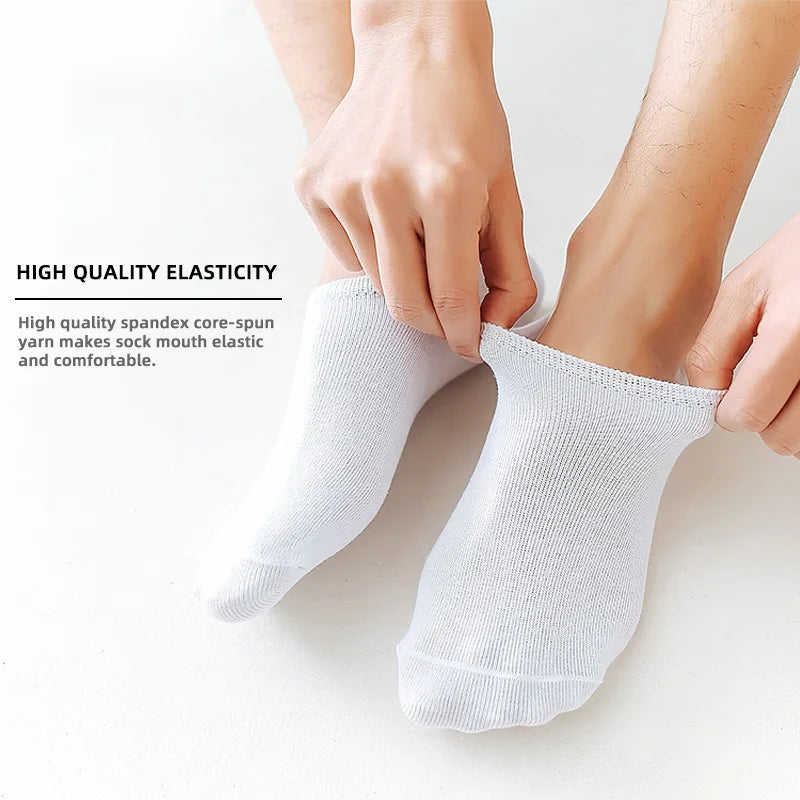 5/10 Pairs Men's Invisible Socks Slippers Cotton Silicone Non-slip Summer No-show Ankle Socks Casual Breathable Thin Boat Sock