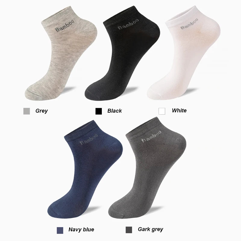 High Quality 10Pairs/Lot Men's Bamboo Fiber Socks Short Casual Breatheable Anti-Bacterial Man Ankle Socks New black busines