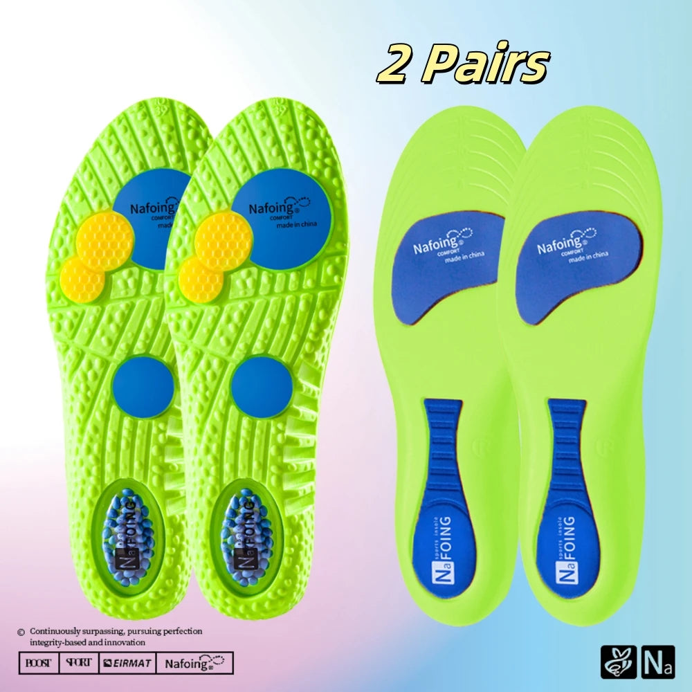 Sport Shock Absorption Insoles Green EVA Air Cushion Breathable Arch Support Orthopedic Shoes Pad Men Women Feet Care Insoles