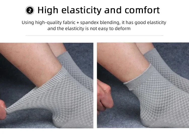 5Pairs/Lot Men's Socks High Quality Bamboo Fiber Business Breathable Deodorizing Socks Men's Casual Socks Large Size EU38-46