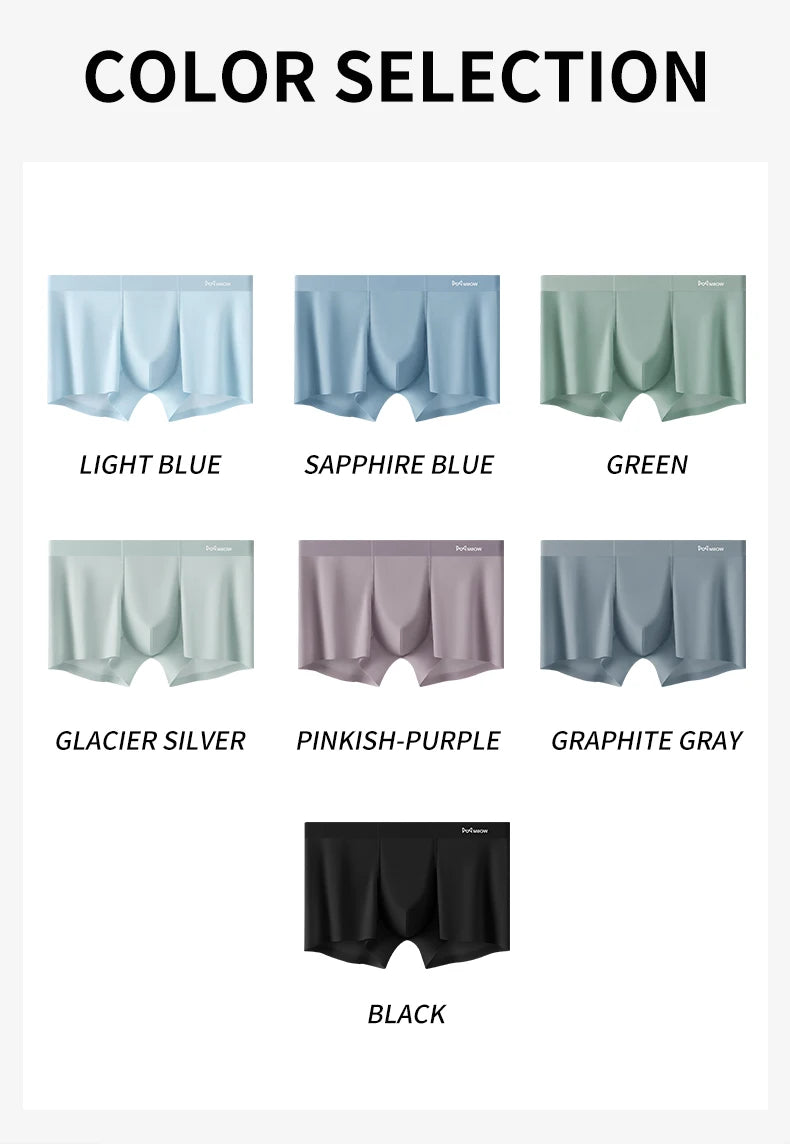 MiiOW 3Pcs Ice Silk Men Panties Mesh Breathable Mens Underpants 10A Antibacterial Crotch Men's Underwear Boxers Man Boxer Briefs