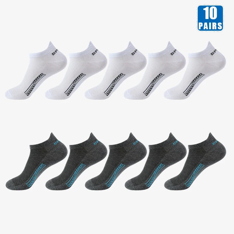 5/10 Pairs Cotton Men's Short Socks Crew Ankle Breathable Mesh Sports Casual Women Summer Low-Cut Thin Sock for Male