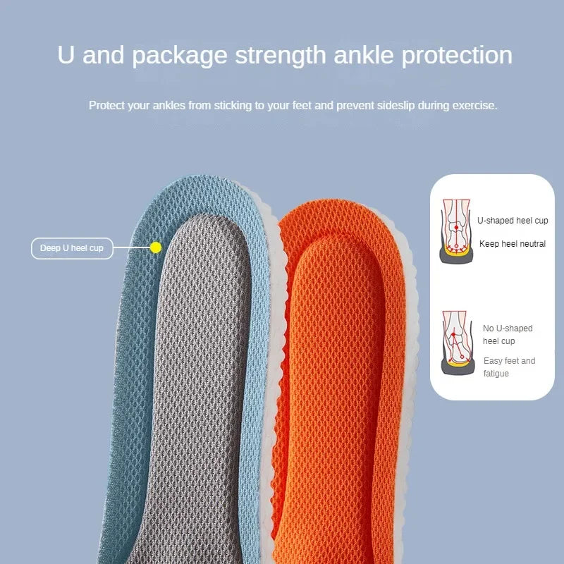 Large Size Sports Insoles EU47-48-49-50 for Adults Men Women PU High Elastic Shoe Pads Cushion Sweat Absorption