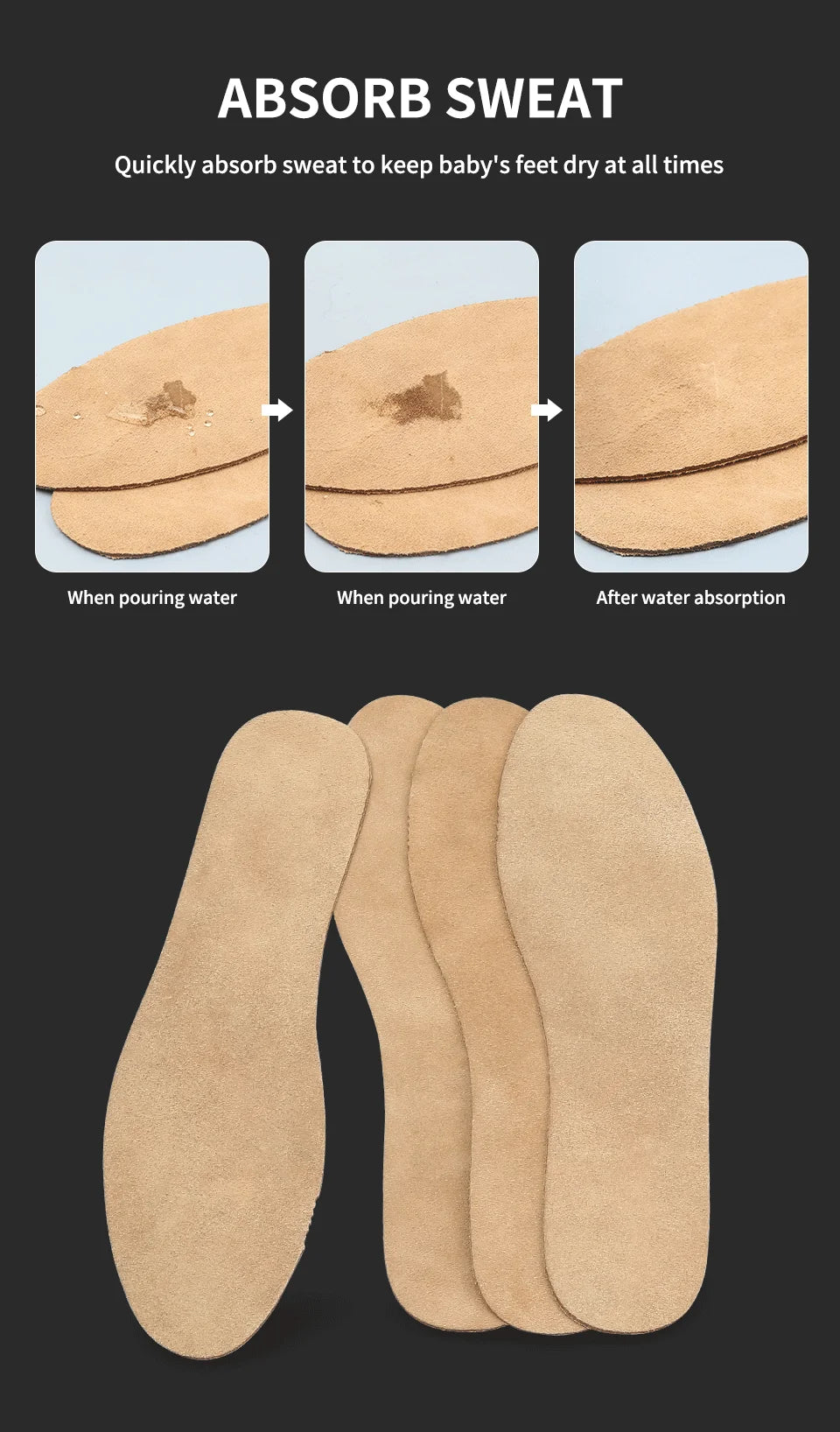 Deodorant Trimmed Cowhide Insoles for Children Shoe Insole Trimmable Men's Sneakers Ankle Boots for Women Sneaker Women's Boot