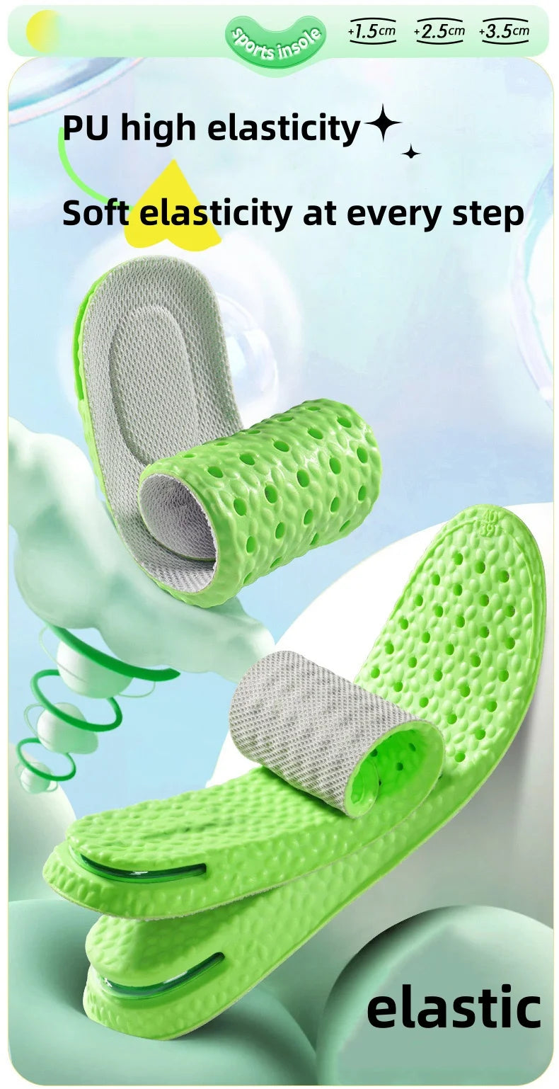 1Pair Air Cushion height increase insoles Breathable Sweat and Anti-Odour Insole Shock Absorbing Insole for Sports Shoes