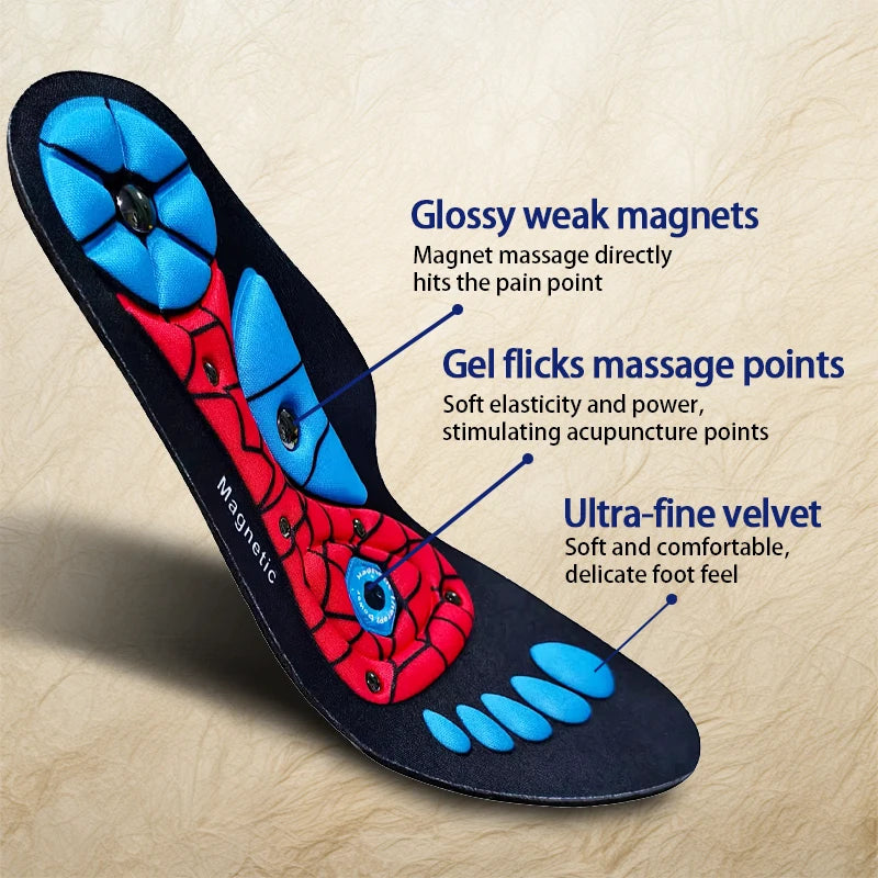 Magnetic Therapy Massage Insoles Men Foot Acupoint Massage Insoles Arch Support Orthopedic insole Comfort Shoe Pads 1Pair/2Pair