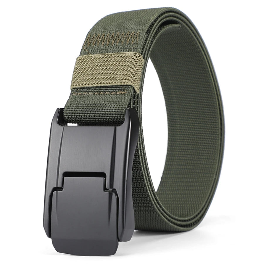 New Stretch Belt For Men and Women Hard Quick Release Buckle Strong Real Nylon Unisex Elastic Belt Overalls Work Belt
