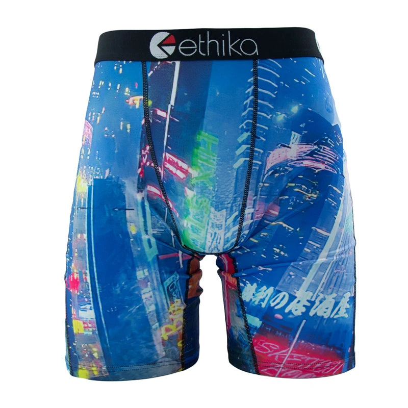 ETHIKA 1Pcs Men Underwear Sexy Boxershorts Breathable Mens Trunks Plus Size S-3XL Man Swimming Underpants Men's Panties Boxers