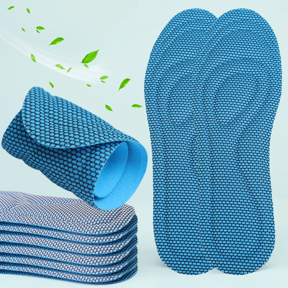 20pcs Memory Foam Orthopedic Insoles Shoes Men Women Nano Antibacterial Deodorization Insole Sweat Absorption Running Cushion