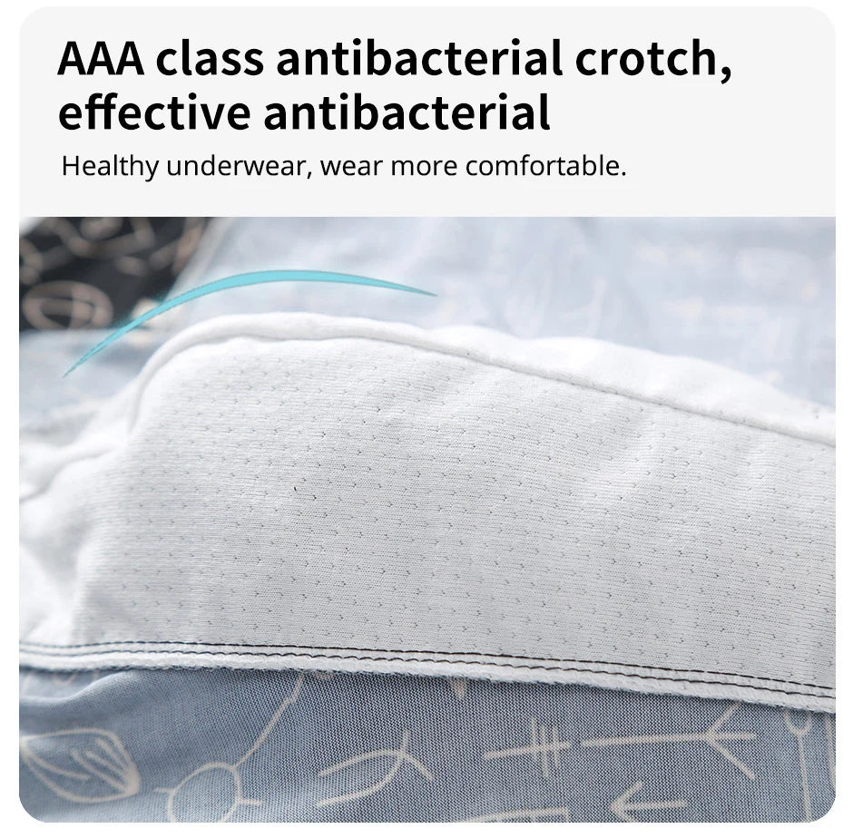 4/10 Pack Europe Plus Size Men's Fashion Printed Underwear Joker Boyshort Comfortable Elastic Waist Shorts Parent-child Pants