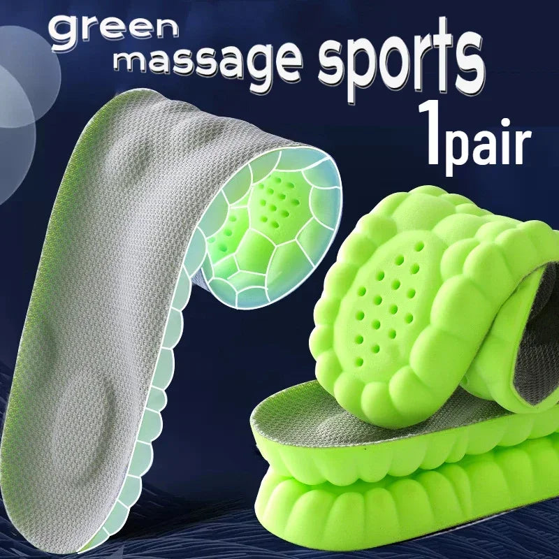 Large Size Sports Insoles EU47-48-49-50 for Adults Men Women PU High Elastic Shoe Pads Cushion Sweat Absorption