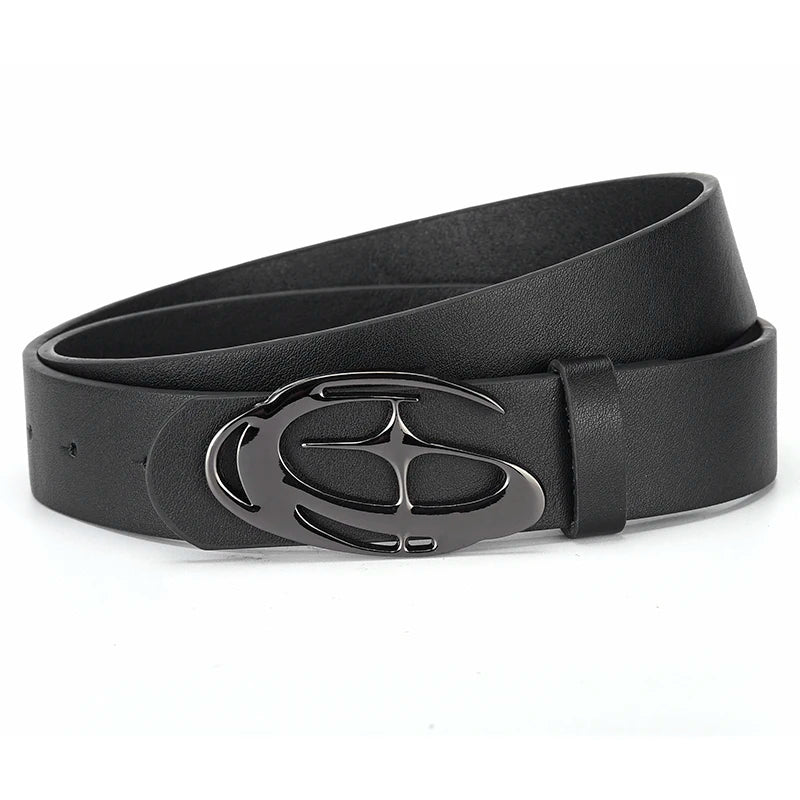Men's Unique Design Smooth Buckle Belt Fashionable Trendy Casual Pants Accessories Simple Men's Birthday Gifts