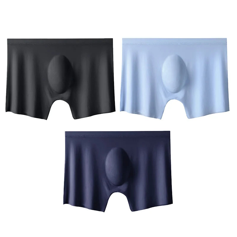 3Pcs/Lot Men's Summer Ultra-thin Boxers Briefs Ice Silk Seamless Underwear Sexy Lingerie Underpants Shorts Breathable Panties