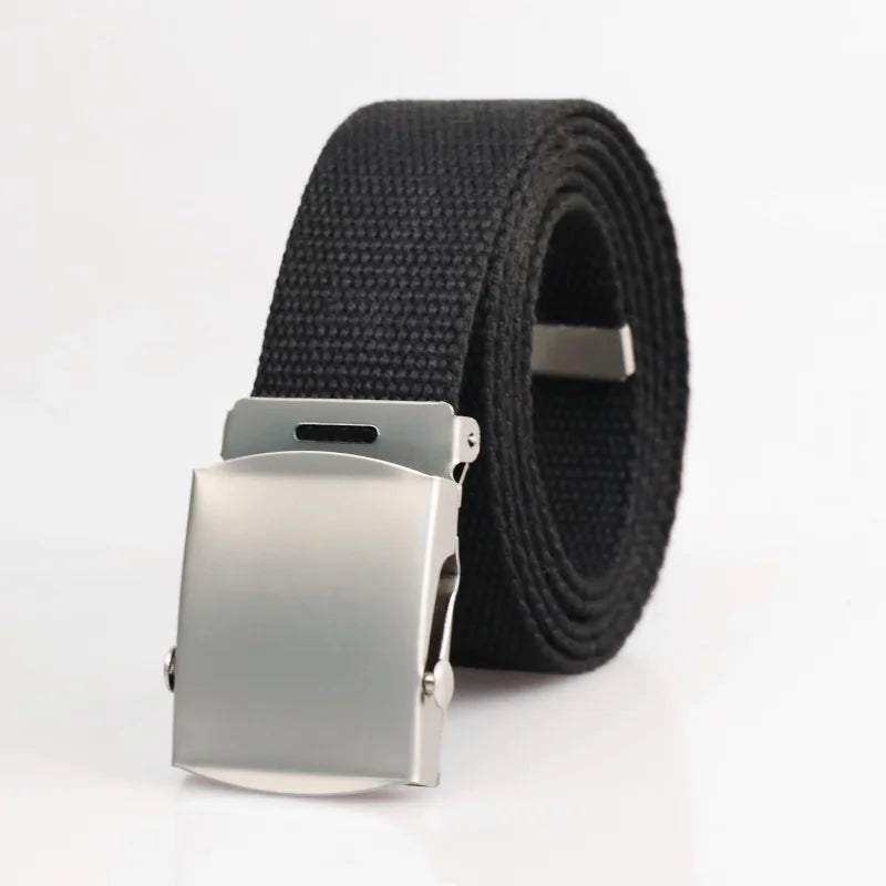 New Men's Canvas Belt Outdoor Wear-resistant Breathable Alloy Buckle Unisex Belt Youth Camouflage Sports waistband