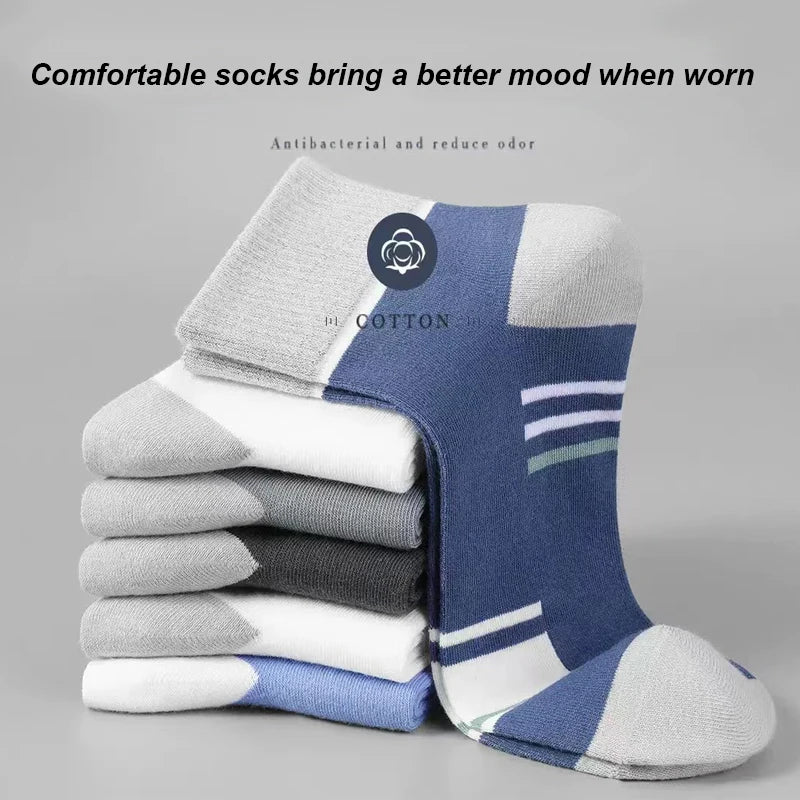 6Pairs Men Socks Breathable Cotton Sports Stockings Men Socks Comfortable Sweat Absorption Deodorant Business Sox High Quality