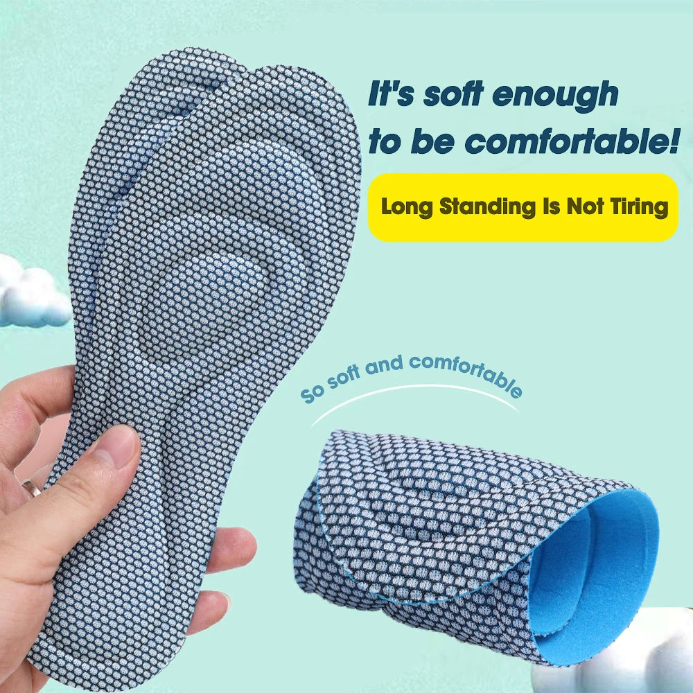 20pcs Memory Foam Orthopedic Insoles Shoes Men Women Nano Antibacterial Deodorization Insole Sweat Absorption Running Cushion