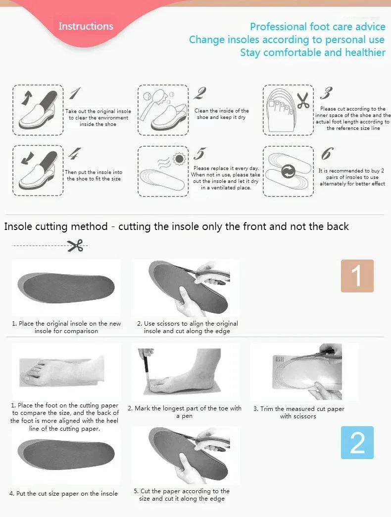 Arch Support Feet Orthopedic Shoes Insole Plantar Fasciitis Insoles for Men Women Shock Absorbing Non Slip Shoe Pads 2/4/6Pcs