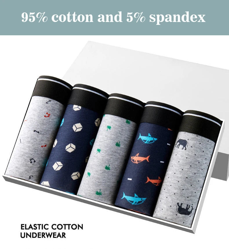 4pcs Men's Panties Sexy Shorts Cotton Underwear Male Breathable Boxers Solid Boxershorts Brand Underpants