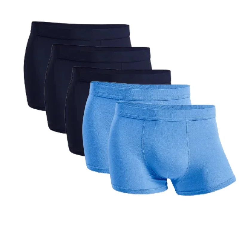 5 Packs Bamboo Boxers Man XL XXL XXXL XXXXL 5XL 6XL Plus Size Underwear Men Flat Feet Gym Shorts Panties Black Underpants Gifts