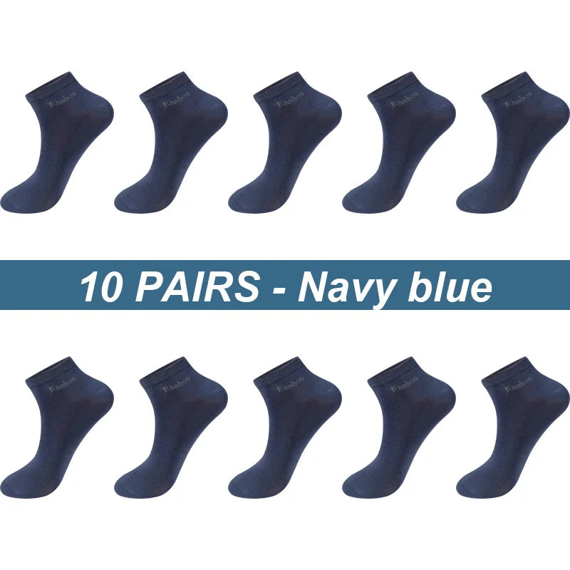 High Quality 10Pairs/Lot Men's Bamboo Fiber Socks Short Casual Breatheable Anti-Bacterial Man Ankle Socks New black busines