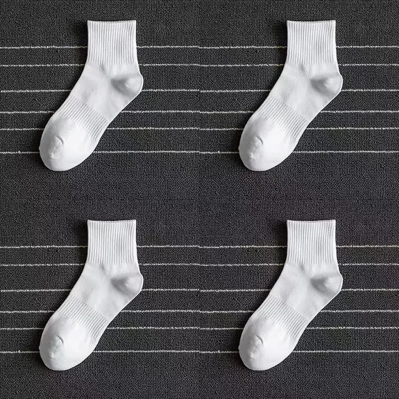 10/20 Pairs Neutral Solid Color Round Neck Socks Spring Summer Sweat Absorbing Breathable Soft Comfortable Couple Sports Socks