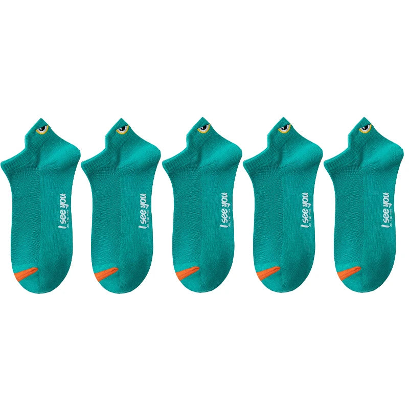 5/10 Pairs Man Short Socks Ankle Boat Socks Breathable Casual Athletic Socks Women Summer Thin Low-Cut Male Socks