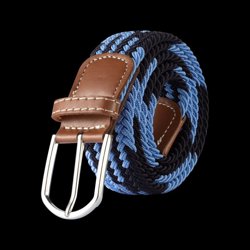 Blue Black Female Casual Knitted Pin Buckle Men Belt Woven Canvas Elastic Expandable Braided Stretch Belts Women Jeans 60colors