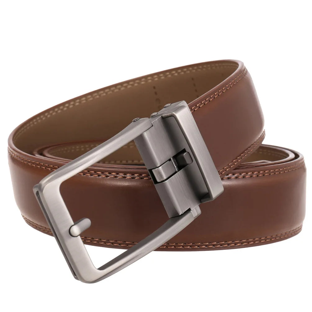 Click Belts for Men Luxury Brand Designer Fashion Automatic Buckle Genuine Leather Men's Jeans High Quality Waist Male Strap