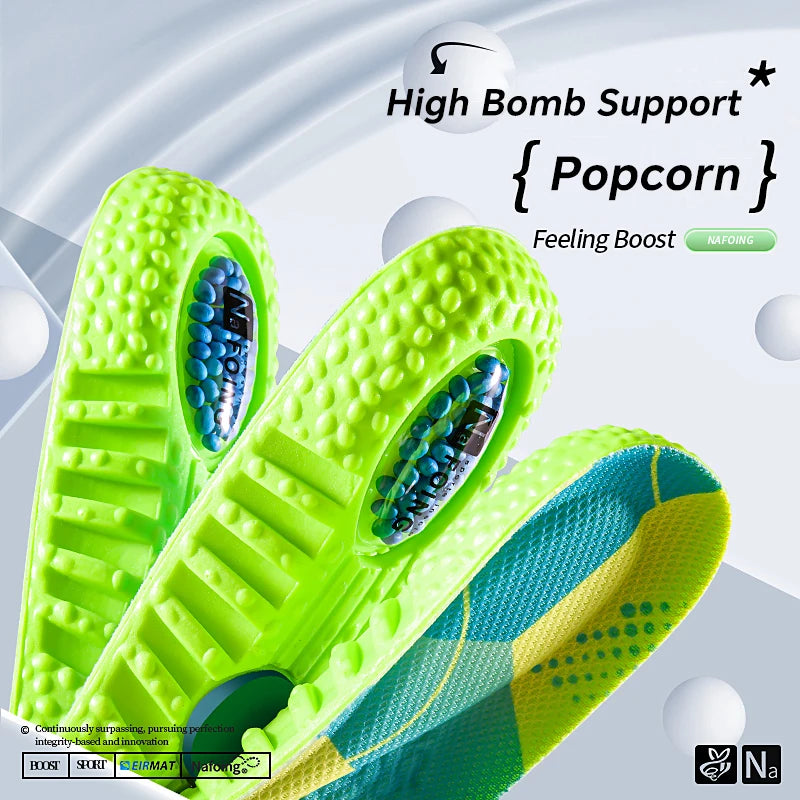 Sport Shock Absorption Insoles Green EVA Air Cushion Breathable Arch Support Orthopedic Shoes Pad Men Women Feet Care Insoles