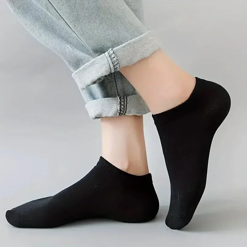 10 or 20 or 40 Pairs Unisex Solid Cotton Socks Men Women Low Cut Ankle Socks Bulk Black White Grey Socks Soft Lightweight