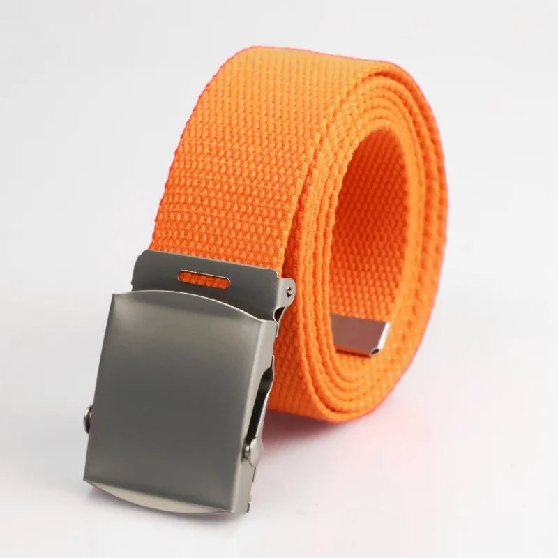 New Men's Canvas Belt Outdoor Wear-resistant Breathable Alloy Buckle Unisex Belt Youth Camouflage Sports waistband