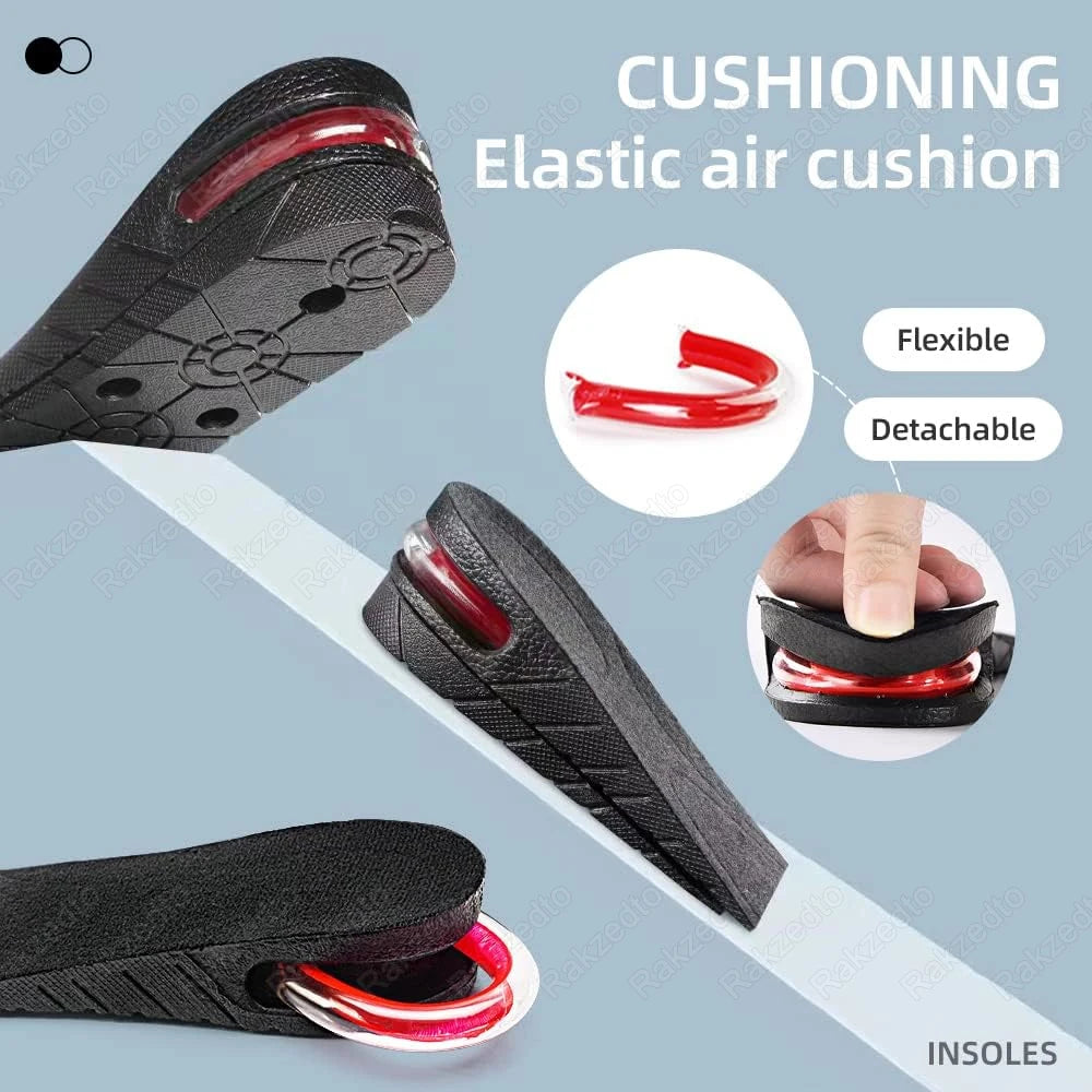 Height Increase Insoles for Men Women Heel Shoe Lift Insert Air Cushion Heightening Insoles Adjustable Shock Absorbing Foot Pad