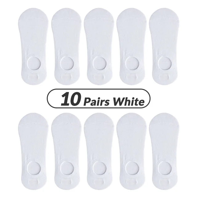 5/10 Pairs Men's Invisible Socks Slippers Cotton Silicone Non-slip Summer No-show Ankle Socks Casual Breathable Thin Boat Sock