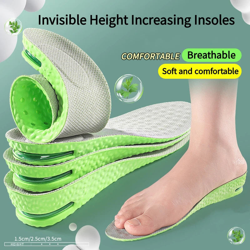 1Pair Air Cushion height increase insoles Breathable Sweat and Anti-Odour Insole Shock Absorbing Insole for Sports Shoes