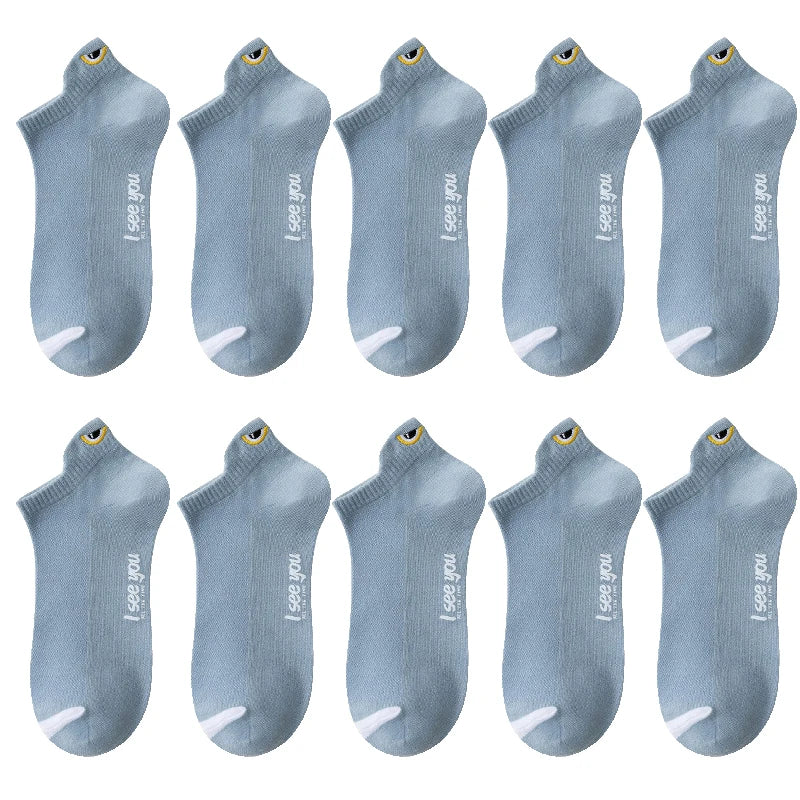 5/10 Pairs Man Short Socks Ankle Boat Socks Breathable Casual Athletic Socks Women Summer Thin Low-Cut Male Socks