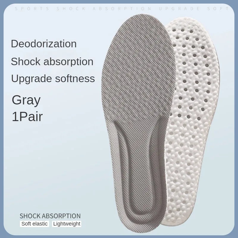 Large Size Sports Insoles EU47-48-49-50 for Adults Men Women PU High Elastic Shoe Pads Cushion Sweat Absorption
