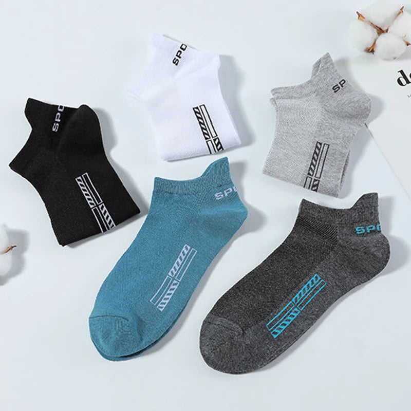 5/10 Pairs Cotton Men's Short Socks Crew Ankle Breathable Mesh Sports Casual Women Summer Low-Cut Thin Sock for Male
