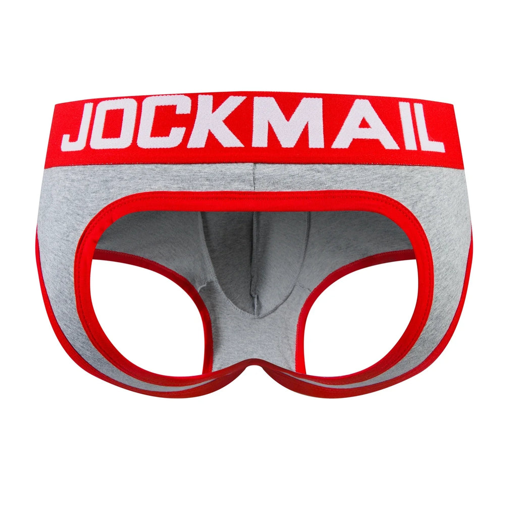 Men's Bottomless Underwear Sexy Gay Backless Briefs Jockstrap Sissy Open Back Boxer Briefs Underpants Cotton Men Panties Bikini